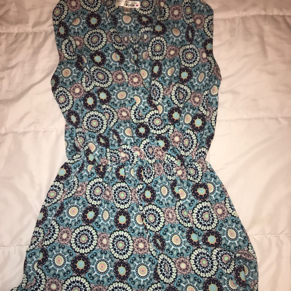 Blue floral romper